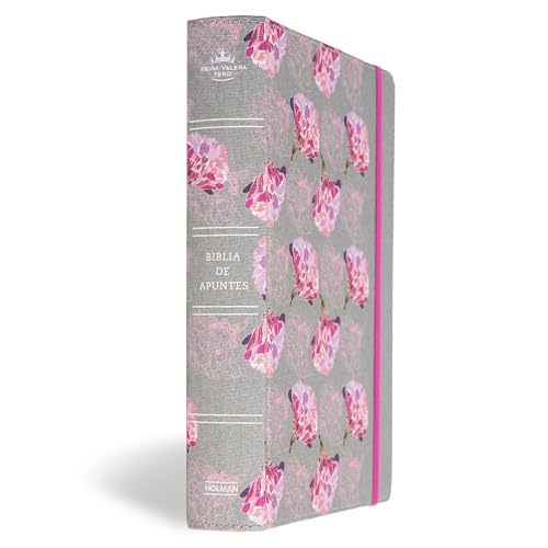 Biblia Reina Valera 1960 de apuntes gris y floreado , tela impresa | RVR 1960