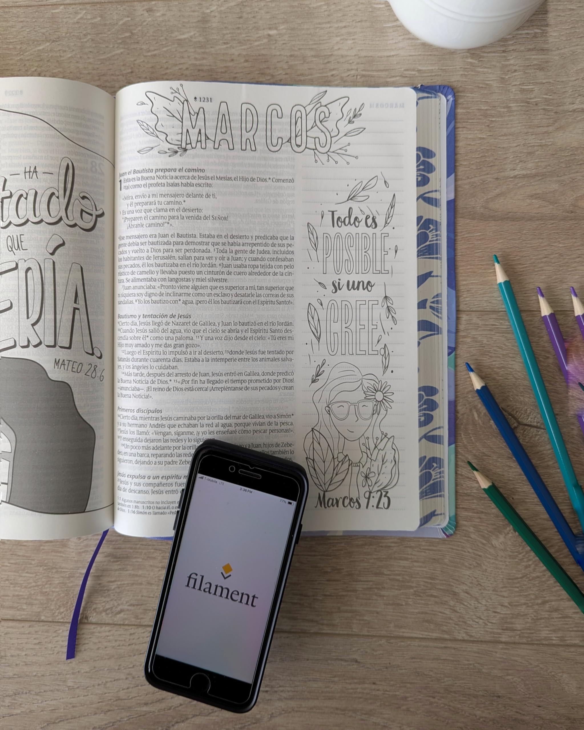 Biblia Inspira NTV, letra grande, compatible APP Filament (SentiPiel, Ramo azul)